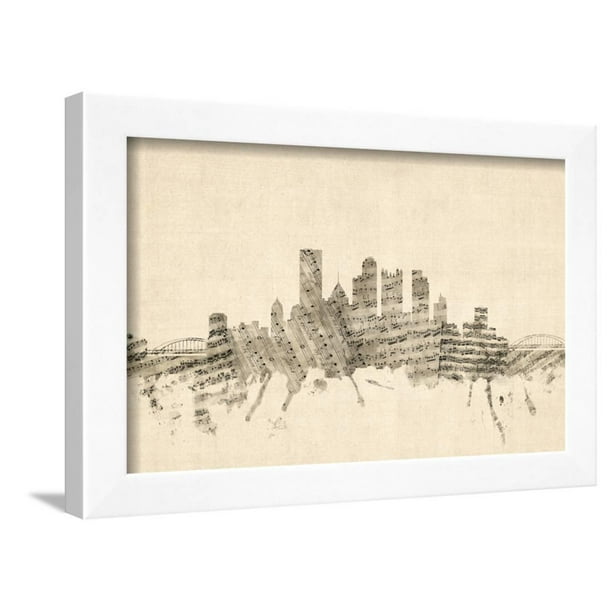 Pittsburgh Pennsylvania Skyline Sheet Music Citysc Framed Print Wall Art By Michael Tompsett Walmart Com Walmart Com