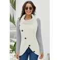 thumbnail image 3 of Pulls Femmes Chauds Asymétriques Tricotés Col Roulé Unis Enveloppants Manches Longues Hauts Décontractés, 3 of 5
