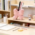 thumbnail image 3 of Pink Bow Vase Coquette Ceramic Vase Pen Holder 4.5 x 1.9 x 4.7 in Makeup Brush Holder Contemporary Design Decorative Women Gift for Christmas Home Office Shelf Table Room, 3 of 11