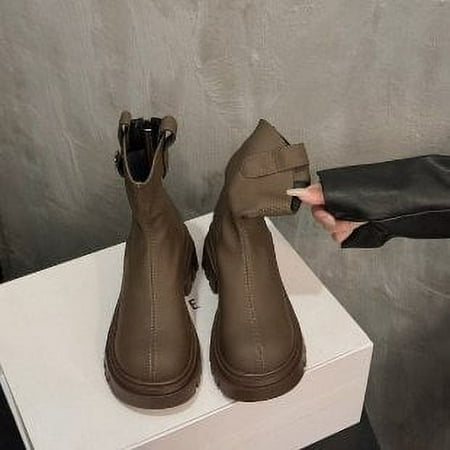 

Muffin Platform Martin Boots 2024 New Internet Celebrity Same Style Small Height Increasing Breathable Fashion Short Boots