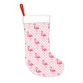 thumbnail image 2 of Yiaed Cute Flamingo with Heart Print Christmas Stockings, Christmas Stockings Hanging Ornaments, Christmas Stockings for Family Christmas Holiday Decorations, 2 of 7