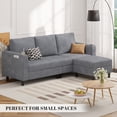 thumbnail image 4 of Hawsaiy 78" L-Shaped Upholstered Sectional Sofa, 3-Seat Convertible Couch with Washable Corduroy Covers, for Living Room, Apartment, Light Gray, 4 of 11