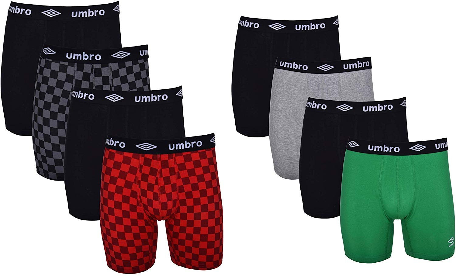 UMBRO Umbro Men's Boxer Briefs 8Pack Short Leg Trunk Athletic Cotton