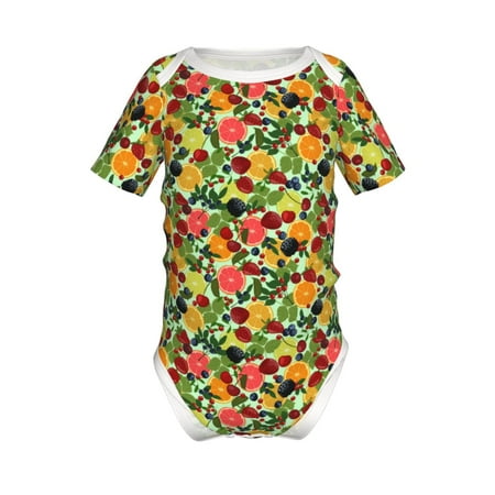 

Coaee Berries And Citrus for Soft Baby Short-Sleeve Bodysuit Baby Climbing Clothes Baby Girls Boys Bodysuit Romper-18 Months