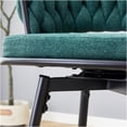 thumbnail image 2 of JERFIT Retro Swivel Bar Stools Set of 2 with Breathable Cushions, Antique Green Cotton Linen Upholstery & Black Metal Frame for Kitchen Island, Counter, Dining, 2 of 8