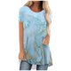 thumbnail image 2 of ICHUANYI Clearance Women's Fashion Printed T-shirt Short Sleeves Blouse Round Neck Casual Tops(Light Blue, XL) ICHUANYI WER2023081112229, 2 of 5