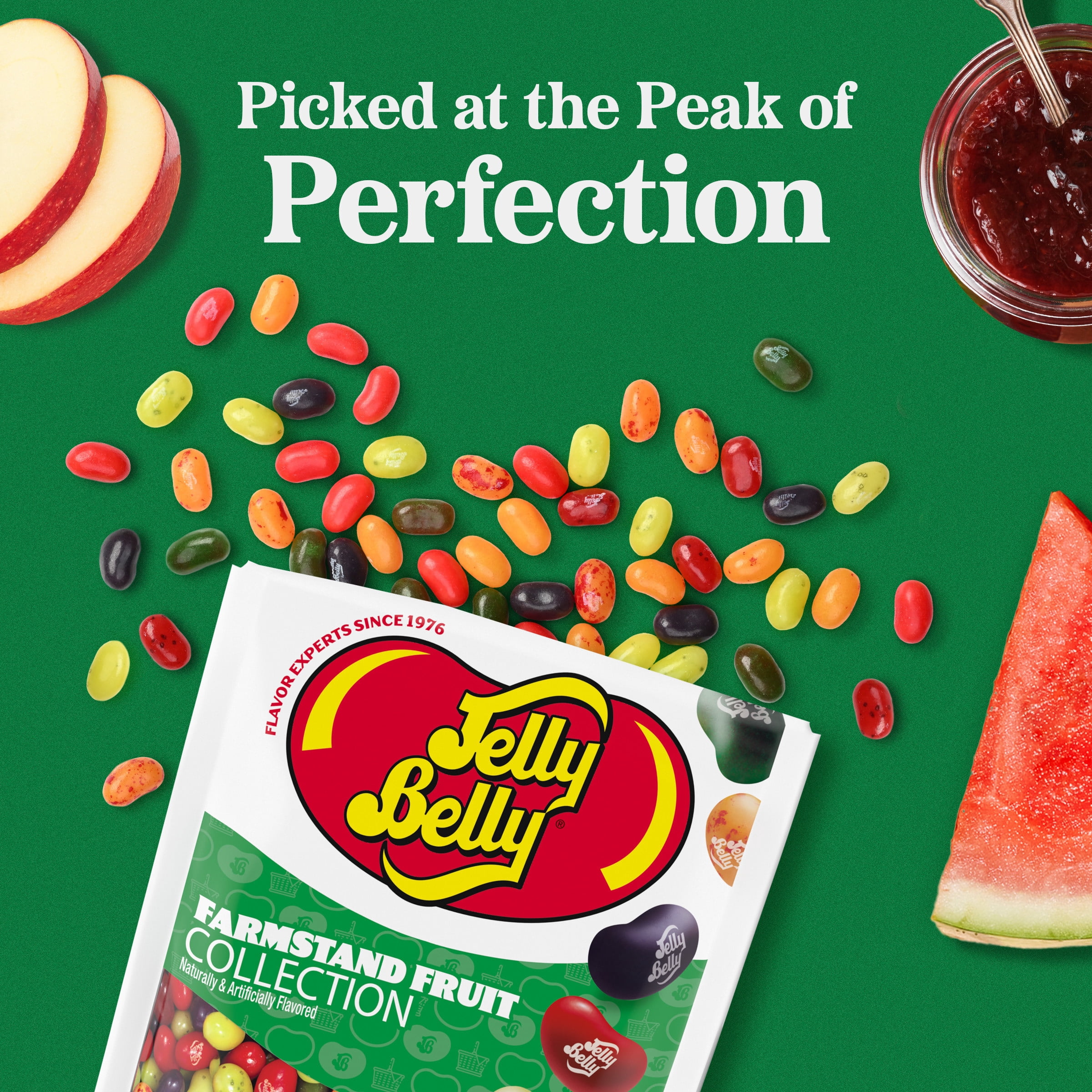 Jelly Belly Farmstand Fruit Jelly Bean Collection - 8 oz Pouch Bag, 10-Count Case - Genuine, Official, Straight from the Source