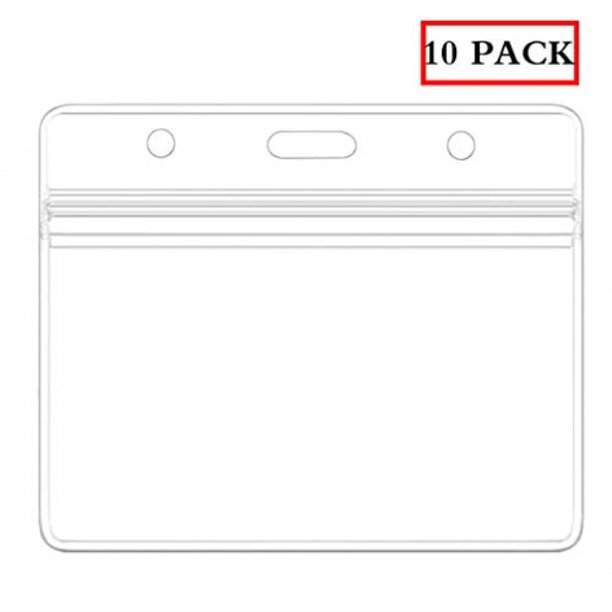 horizontal badge holders sealable waterproof clear plastic name tag id