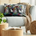 thumbnail image 5 of Ambesonne Leopard Throw Pillow Cover 2 Pack, Rainbow Cat in Greyscale, 16", Grey Multicolor, 5 of 7