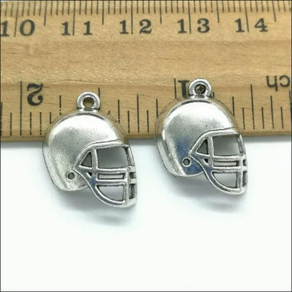 U8MO 10/30/50pc football helmet Antique Silver Charms Pendants Jewelry Making 20x15mm-ancient silver-10pcs