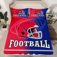 thumbnail image 2 of jejeloiu Red Football Helmet Bed Sheets,Red Blue King Sheets For Boys Teens 4 Pieces, 2 of 7