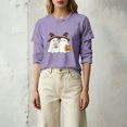 thumbnail image 2 of MVRLSH Womens Tops Blouse Casual Halloween Graphic Printed Comfortable Fashion Daily Wear Loose Fit Blouses Light Violet - M, 2 of 5
