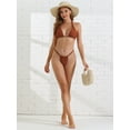 thumbnail image 5 of DARING DIVA Women's Push Up Halter Bikini Sets Large Coffee, 5 of 6