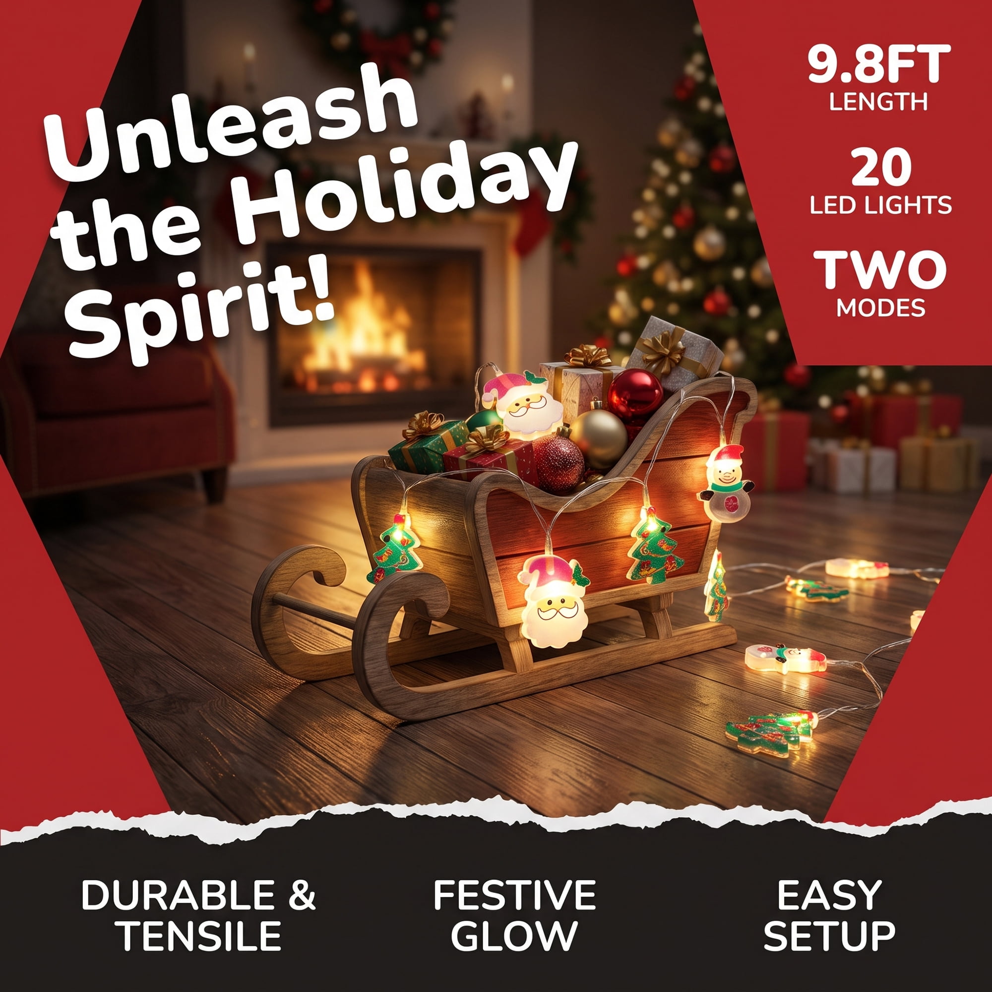 Unique Bargains Fairy Lights for Decor 9.8 ft Multicolor Battery Operated Twinkle Lights