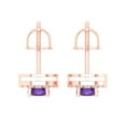 thumbnail image 4 of Clara Pucci 1.24Ct Natural Amethyst Round Cut VVS1 Screw Back Stud 18k Solid hypoallergenic Gold Designer Earrings For February, 4 of 7