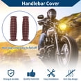 thumbnail image 3 of Unique Bargains 7/8" 22mm 15/16" 24mm Universal Motorcycle Hand Grip Cover Non Slip Rubber Handlebar End Grips for Motorcycle Scooter Bicycle ATV 1 Pair Brown, 3 of 7