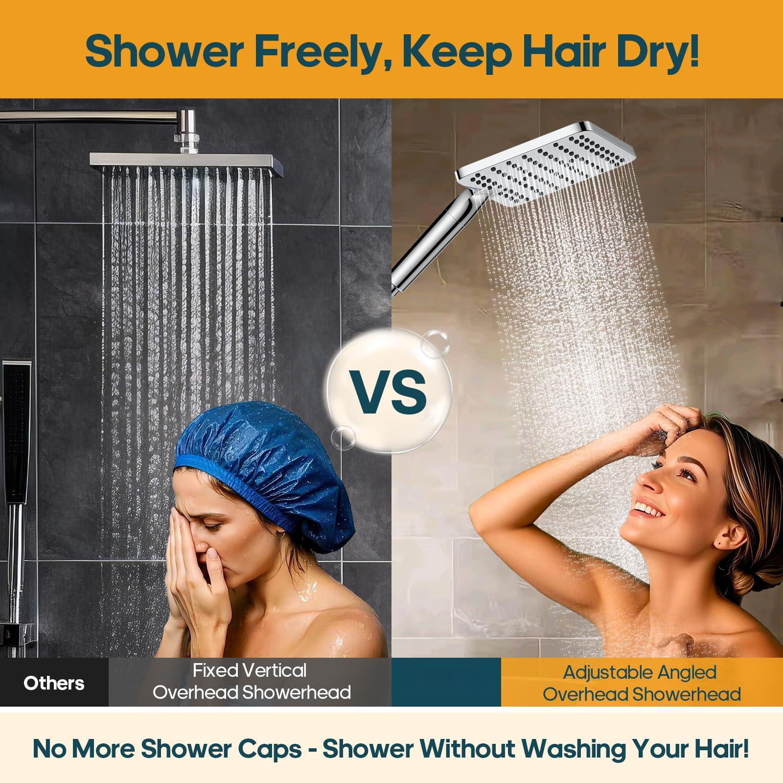 Filtered Shower Head With Handheld Spray Combo High Rain Dual Filters - Removes Chlorine Height Adjustable & Built-in Power Wash