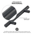 thumbnail image 3 of MJD Hardware - 5 Pack Cabinet Pulls Black Round Kitchen Drawer Handles 5" Hole Center 7.5" Inch Overall Length Stainless Steel Matte Black Cabinet Pulls Knobs, 3 of 7