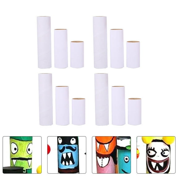Soimiss 12Pcs Diy Craft Supplies Cardboard Tubes for Children Classroom Projects