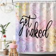 thumbnail image 2 of Funny Shower Curtain, Pink Shower Curtain, Get Naked Shower Curtain, Marble Shower Curtain Set with 12 Hooks, Colorful Bathroom Curtain Decor,72"x72", 2 of 6