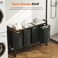 thumbnail image 5 of edx Laundry Basket, Laundry Sorter with Shelf & 4 Pull-Out Removable Bags, 4×10.6 Gallons (40 Liters) for Laundry Rooms, Bathrooms & Dorms，45.67"L x 12.99"W x 29.92"H, 5 of 9