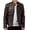 Brown, variant on Chic Men Autumn Long Sleeve Stand Collar Faux Leather Zipper Motorcycle Jacket