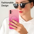 thumbnail image 5 of Magnetic Case for iPhone 11 6.1 inch, Bi-Color Case Compatible with MagSafe Charger Clear Cover with Camera Lens Protector Soft Silicon Phone Case - Pink Red, 5 of 14