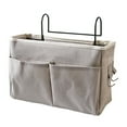 thumbnail image 2 of Bolsa organizadora de bolsillo para mesita de noche, de algodón y lino, para literas y dormitorios, color gris, 2 of 12