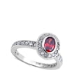 thumbnail image 4 of CHOOSE YOUR COLOR Oval Simulated Garnet Wedding Ring .925 Sterling Silver Band Red CZ Female Size 10, 4 of 4