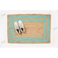 thumbnail image 2 of Rectangle Rug Natural Jute Rug Hand Braided Beige and Turquoise Color Stripes Line Area Rug, 2 of 5