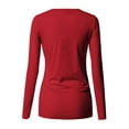 thumbnail image 3 of H2H Womens Long Sleeve Thermal Cotton Henley T-Shirt RED US L/Asia L (CWTTL0250), 3 of 6