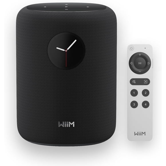 WiiM Sound Smart Speaker with 1.8″ Touch Display, Hi‑Res 24‑bit/192 kHz, Multi‑Room & Stereo Pairing, Remote Included (Black)