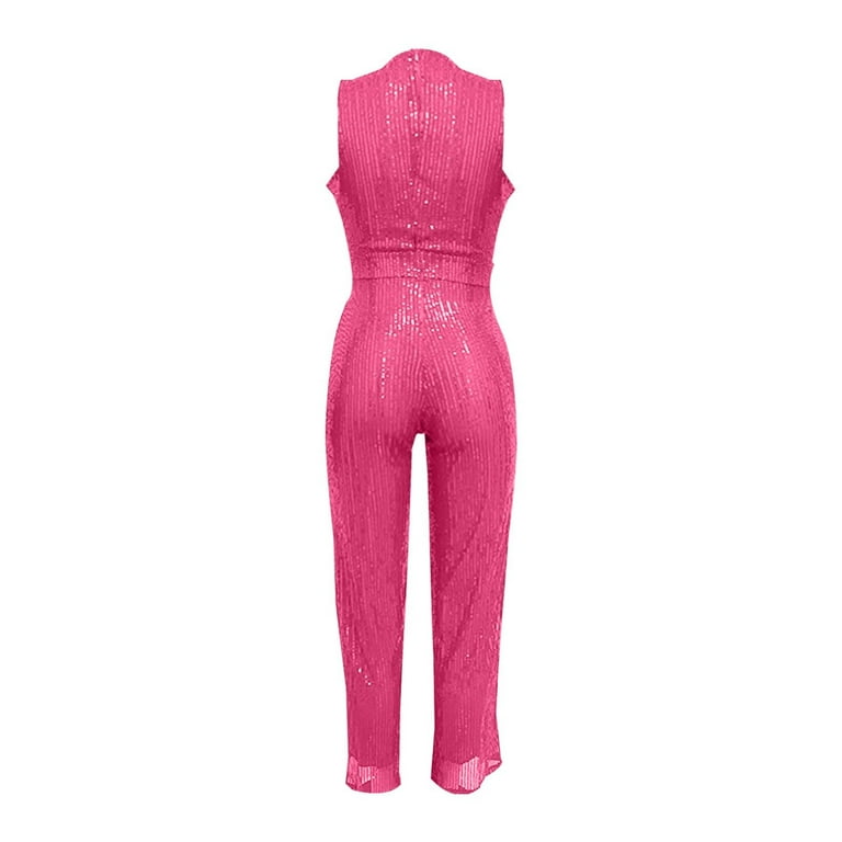 楽天 送料無料にならない Hot Women for Jumpsuits Fsqjgq Pink Elegant Rompers サロペット・オーバーオール・オールインワン