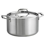 Tramontina 80116 040DS Gourmet Stainless Steel Induction Ready Tri Ply Clad Covered Sauce Pot 6 Quart NSF Certified Made in Brazil