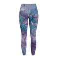 thumbnail image 6 of Renewold Violet Blue Marble Leggings with Pockets for Women Athletic Tights Compression Leggings High Waisted Butt Lifting Printed Pants Comfy Womens Yoga Leggings, XL, 6 of 8