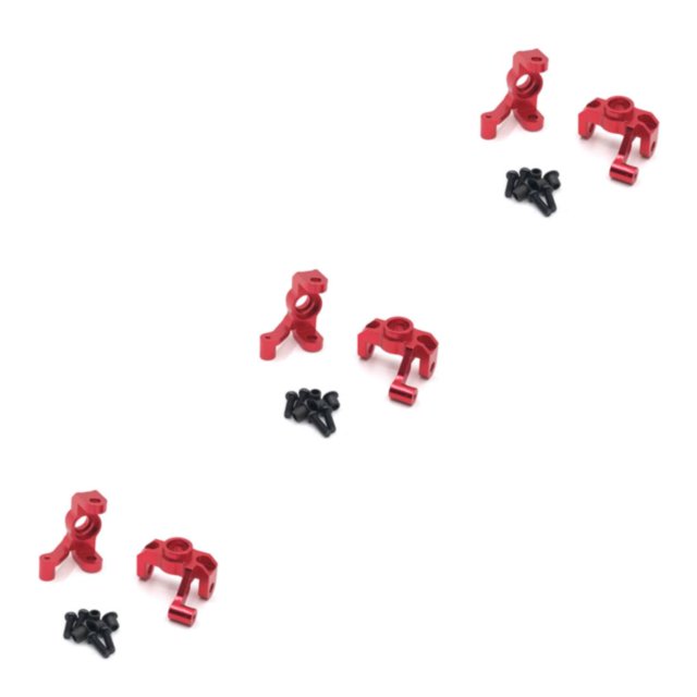 kurtrusly RC Car Steering Cup Metal Upgrade Model Crawler Vehicle Modification Replacement for WLtoys 12423 12427 12428 12429 Red 3Set