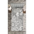 thumbnail image 3 of Ambesonne Mandala Quilted Bedspread Set 2 Pcs, Eastern Lace Floral Image, Twin Size, White and Grey, 3 of 3