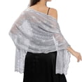 thumbnail image 2 of HNMKIU Wraps Women Sequins Moon Scarves Evening Dress Shawls Elegant Glitter Wrap Stole Accessory for Party Wedding Silver,One Size, 2 of 8