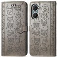 thumbnail image 3 of Funda Cartera FOXDOCK para Vivo Y18i , Flip PU con Relieve de Gatos y Perros, Tarjetero y Soporte, 3 of 6