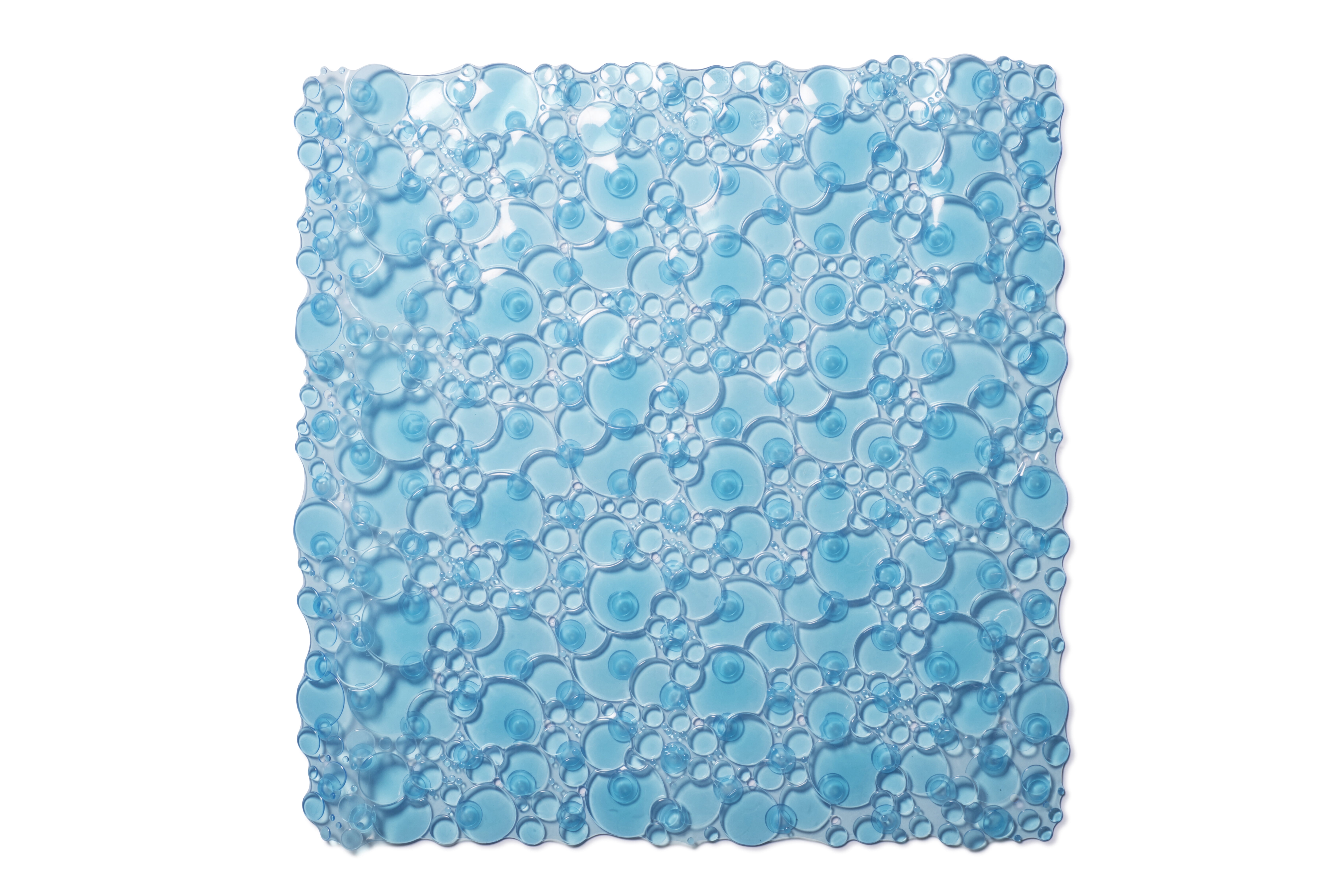Croydex Non-Slip Bubbles Square Shower Mat in Blue, Bathroom Mat Suction Cups (21 x 21in)
