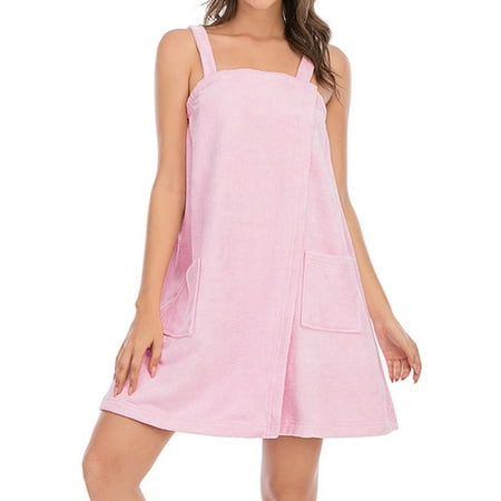 

Women Square Neck Sleeveless Pocket Open Back Bathrobe