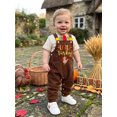thumbnail image 4 of RUINIXCW Toddler Baby Thanksgiving Jumpsuit Turkey Embroidery Sleeveless Overalls, 4 of 8