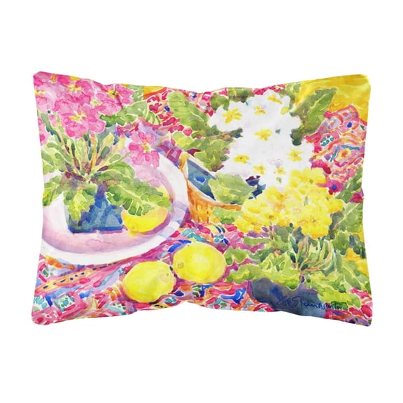 Carolines Treasures 6062PW1216 Flower - Primroses Decorative Canvas Fabric Pillow 12H x16W multicolor