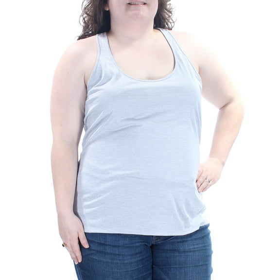 IDEOLOGY $19 Womens New 1368 Gray Racerback Scoop Neck Sleeveless Top XXL B B