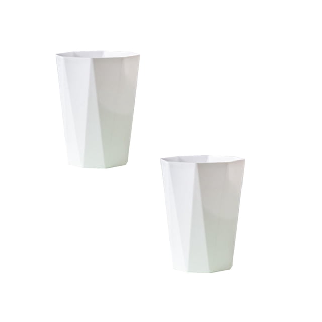 Oleegame 2PC Plastic Diamond Shaped Garbage Home Creative Large Bathroom Kitchen Ring Garbage Living Room Garbage White