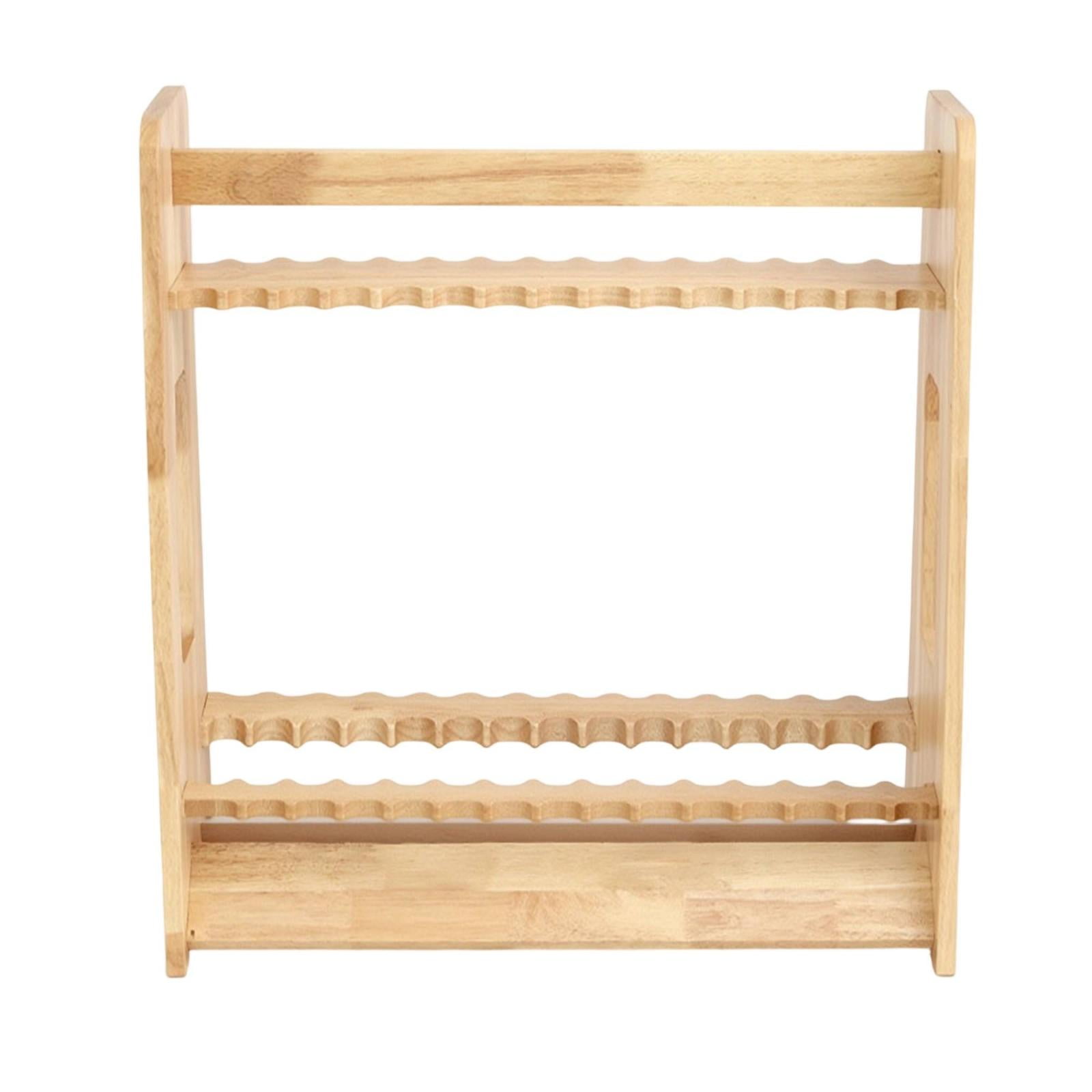 QccHieUs Fishing Rod Rack Natural Wood Fishing Gear Storage Rack Wooden for Garage Cabin