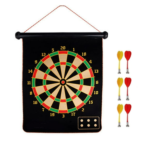 Double Sided Magnetic Dartboard Dart Board Game Set with 6pcs Darts for Kids Adults