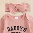 thumbnail image 6 of CAUYDY Newborn Baby Girls Romper Outfits Letter Daddy's Girl Print Ruffle Jumpsuit Bodysuit Fall Winter Clothes(L101-Pink,0-3 M), 6 of 7