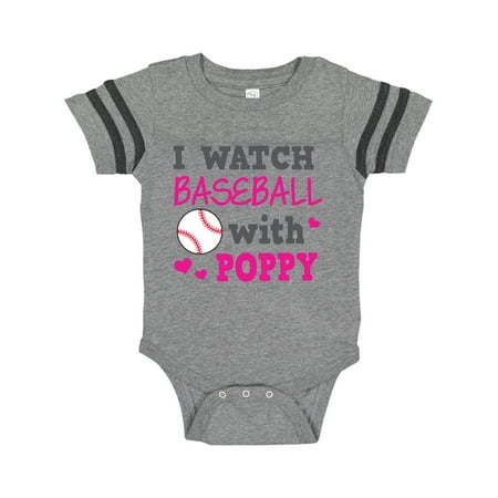 

Inktastic I Watch Baseball with My Poppy Gift Baby Boy or Baby Girl Bodysuit