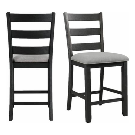 Pemberly Row Contemporary Counter Height Side Chair Set in Black
